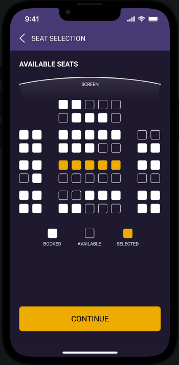 Muvi Feature Ticket and Seat Ordering